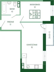 1-комнатная квартира