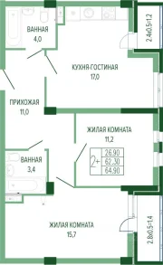 2-х комнатная квартира